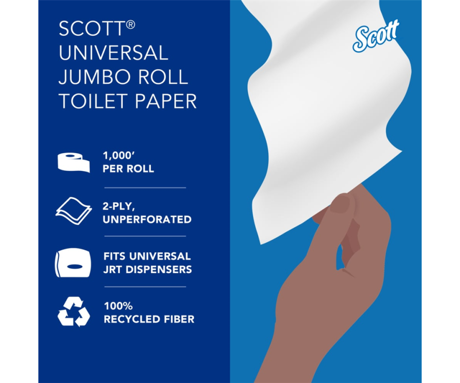 Scott® 2-Ply High-Capacity Jumbo Roll Toilet Paper (3.27 in. x 1000 ft., 12/Case)